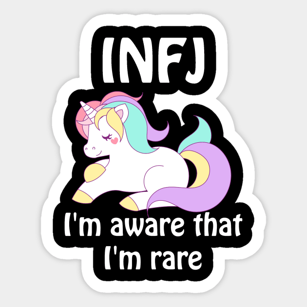 INFJ Unicorn Rare Personality Type T-Shirt Sticker by jennifersoldner